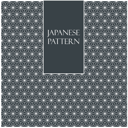 Japanese pattern vector. Blue geometric background in Traditional.のイラスト素材