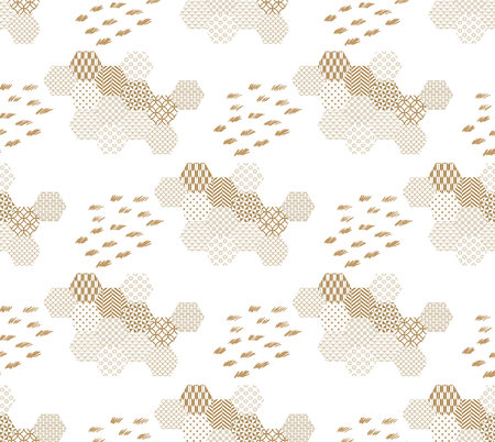 Japanese pattern vector. Gold geometric background.のイラスト素材