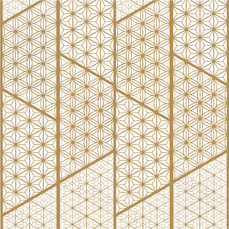 Japanese pattern vector. Gold geometric background and texture.のイラスト素材