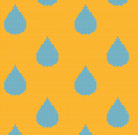 Water drop pattern vector. Tile background. Raindrop geometric texture. Yellow and blue color.のイラスト素材