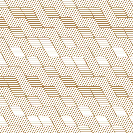 White and gold background. Tile design pattern vector and illustration. Line oriental texture.のイラスト素材