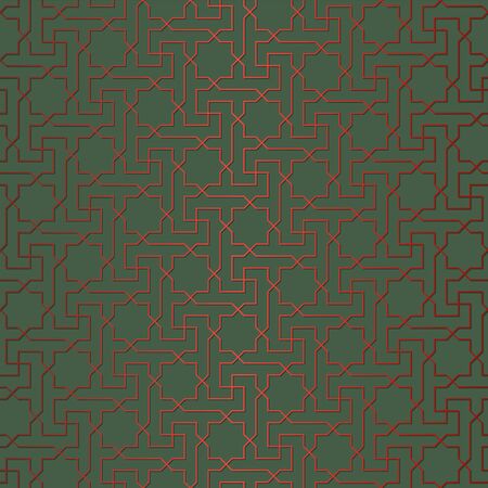 Chinese pattern vector. Asian window background template.のイラスト素材