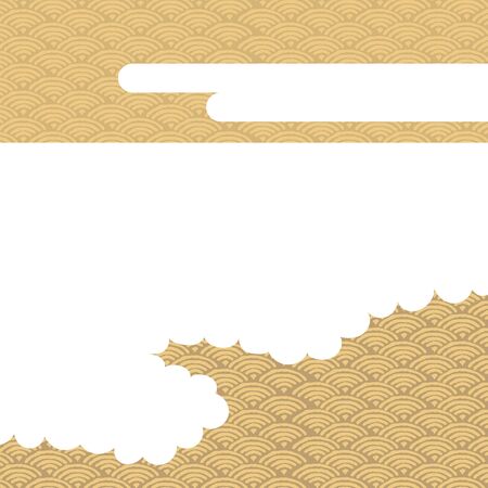 Cloud template vector. Japanese wave pattern background.のイラスト素材