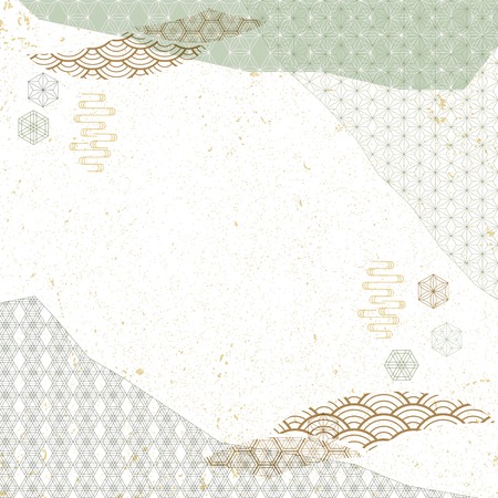 Summer abstract background in Japanese style. Geometric pattern vector.のイラスト素材