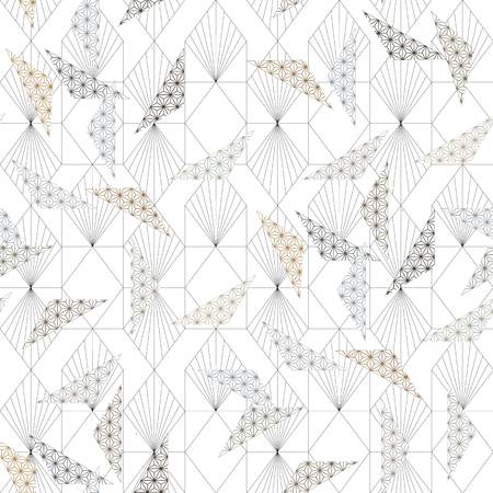 Japanese pattern vector. Geometric background. Asian line ornamental template.