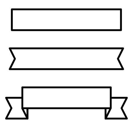 Set of simple ribbon framesのイラスト素材