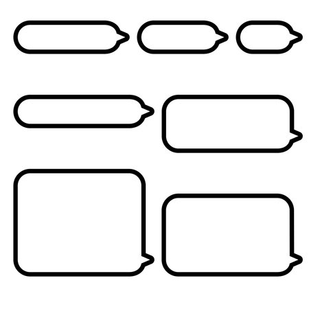 A set of simple speech bubblesのイラスト素材