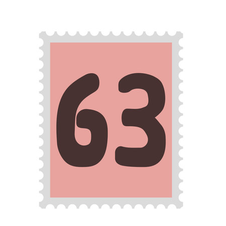 Illustration of a 63 yen Japanese stamp