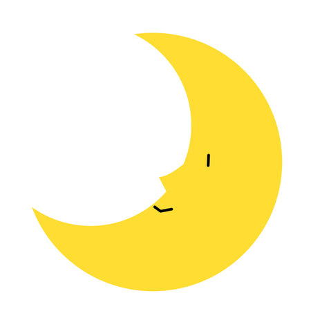 Crescent moon with a face painted on itのイラスト素材