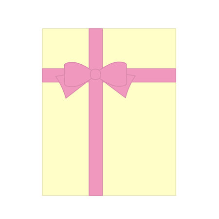 A gift box with a pink ribbonのイラスト素材