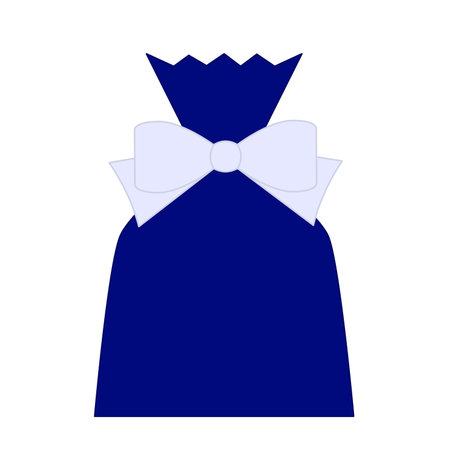 A gift bag with a blue ribbonのイラスト素材
