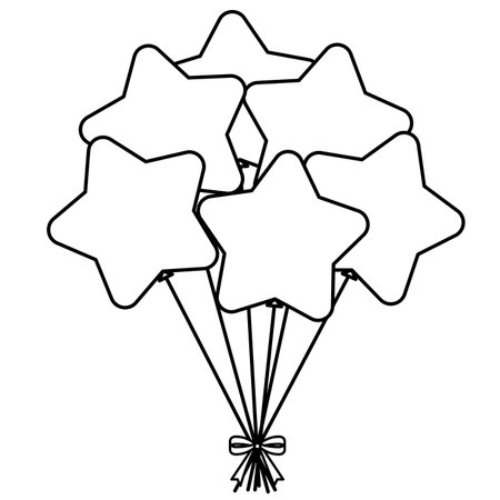 Simple and cute star-shaped balloonsのイラスト素材