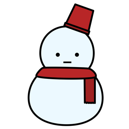 Snowman with hat and scarfのイラスト素材