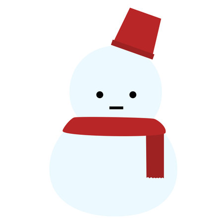 Snowman with hat and scarfのイラスト素材