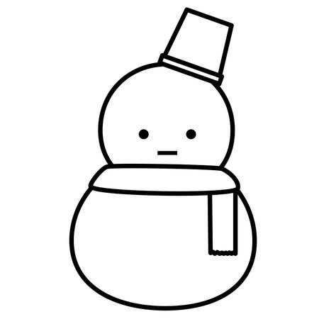 Snowman with hat and scarfのイラスト素材