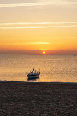 Picturesque Mediterranean seascape in Turkey. Colorful spring day in Adrasan bay with view of Moses Mountain. District of Kemer, Antalya Province. Artistic style post processed photo.の写真素材