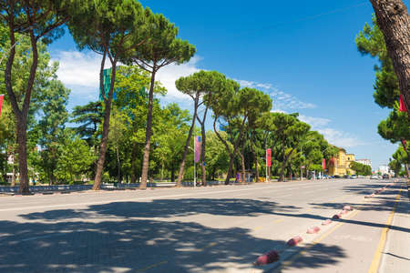 Panorama of Tirana City and largest mosque in Albaniaの写真素材