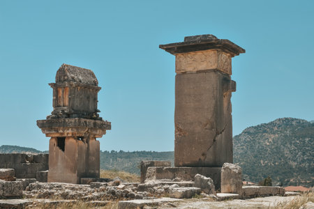 Ruins of the ancient city of Xanthos in Turkey. The capital of ancient Lycia.
