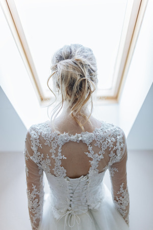 wedding. bride. morning. the background image for advertisement insert textの写真素材