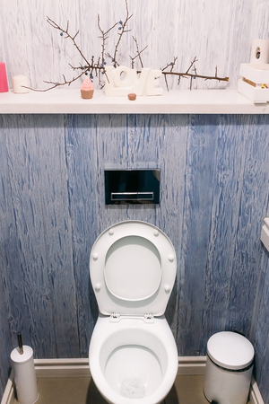 Beautiful dressing room, a toilet in a cafe, beautiful stylish bathroom, trendyの写真素材