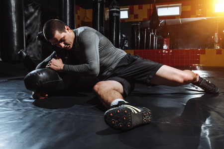 The athlete makes the throw of the dummy, the training of the wrestlerの写真素材