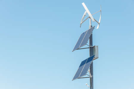Solar panel and wind turbines, Wind turbines and solar panels, Green energy sustainable resources...