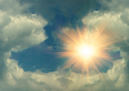 sun in cloudsの写真素材