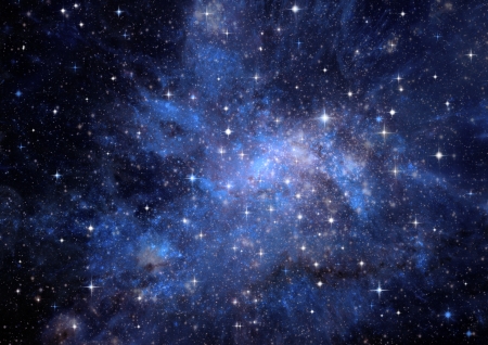 Stars of a planet and galaxy in a free spaceの写真素材