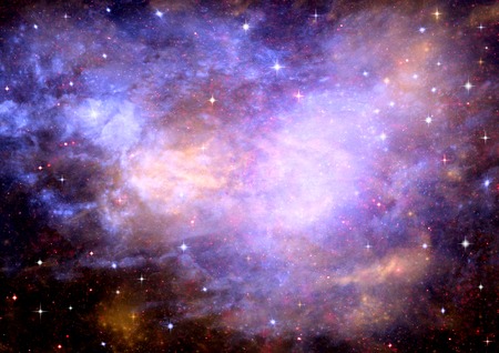 Stars of a planet and galaxy in a free space   の写真素材