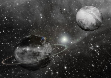 Stars of a planet and galaxy in a free space