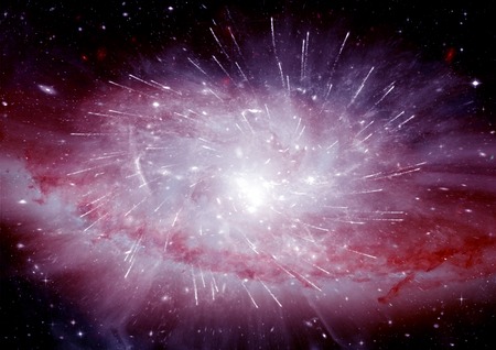 Stars of a planet and galaxy in a free spaceの写真素材