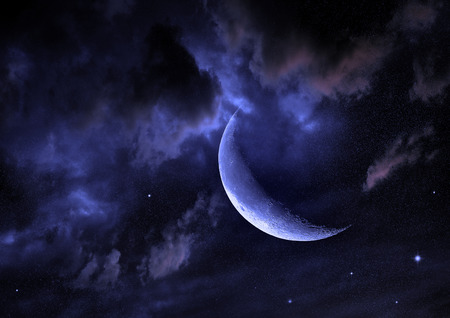 moon in the night sky の写真素材