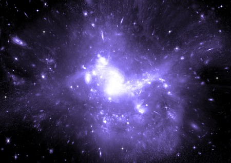 Stars of a planet and galaxy in a free spaceの写真素材