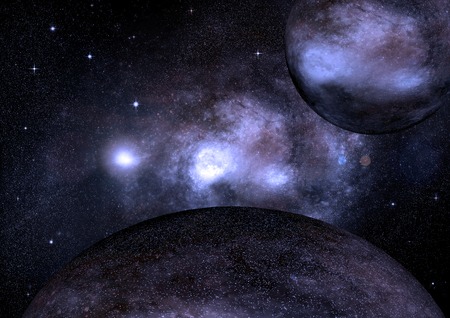 Stars of a planet and galaxy in a free space