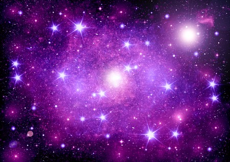 Stars of a planet and galaxy in a free spaceの写真素材