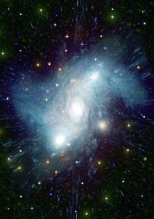 Stars of a planet and galaxy in a free spaceの写真素材