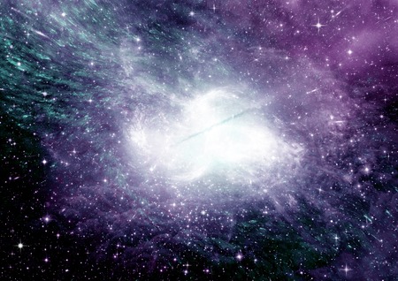 Stars of a planet and galaxy in a free spaceの写真素材