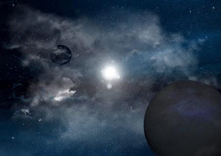 Stars of a planet and galaxy in a free space