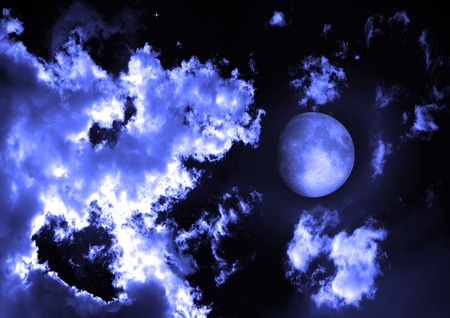 moon in the night sky.の写真素材