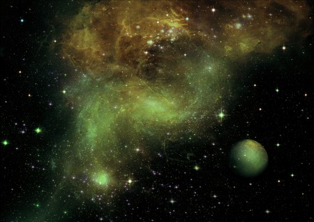 Stars of a planet and galaxy in a free space .