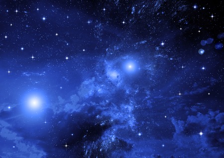 Stars of a planet and galaxy in a free spaceの写真素材