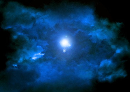 Stars of a planet and galaxy in a free spaceの写真素材