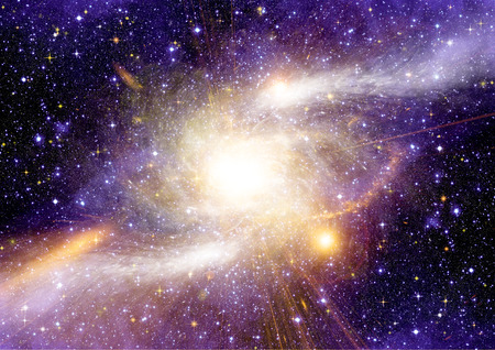 Stars of a planet and galaxy in a free spaceの写真素材