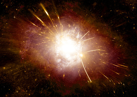 Stars, dust and gas nebula in a far galaxy