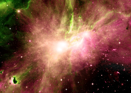 Stars of a planet and galaxy in a free spaceの写真素材