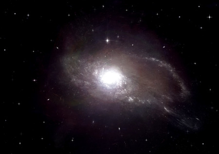 Stars of a planet and galaxy in a free spaceの写真素材