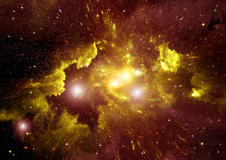 Stars of a planet and galaxy in a free spaceの写真素材