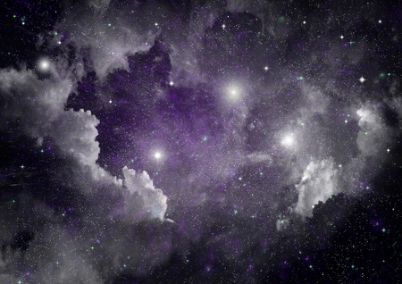 Stars of a planet and galaxy in a free space "Elements of this image furnished by NASA"の写真素材