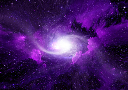 Stars of a planet and galaxy in a free spaceの写真素材