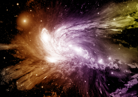 Stars of a planet and galaxy in a free space Elements of this image furnished by NASAの写真素材